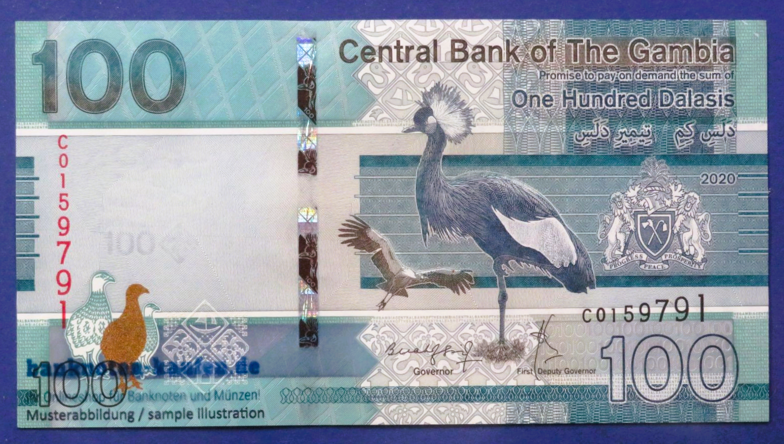 Gambia, 100 Dalasis, 2020, about uncirculated (AU), P-41
