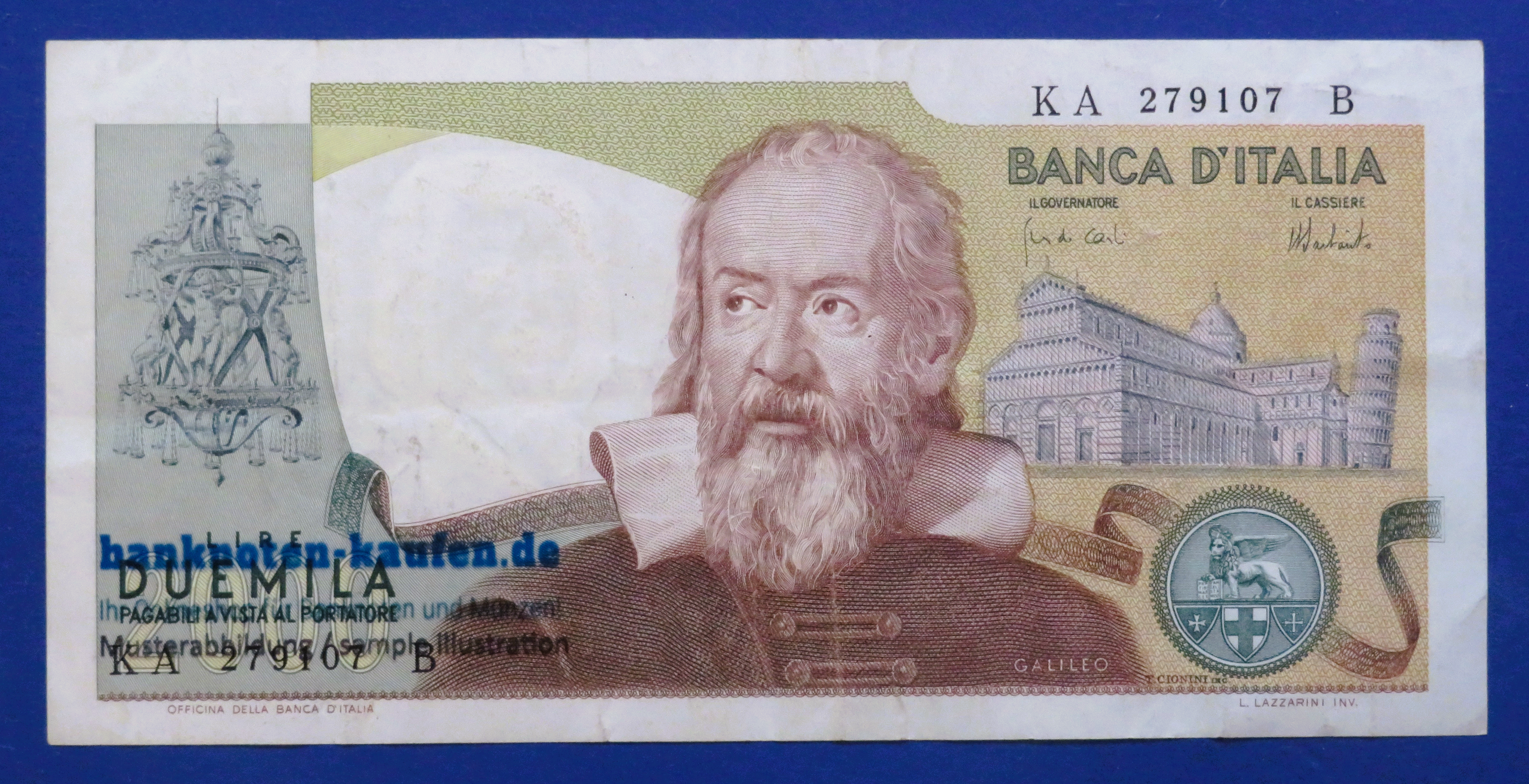 Italy - 2,000 Lire, 1973, circulated (USED / VF+), P-103a