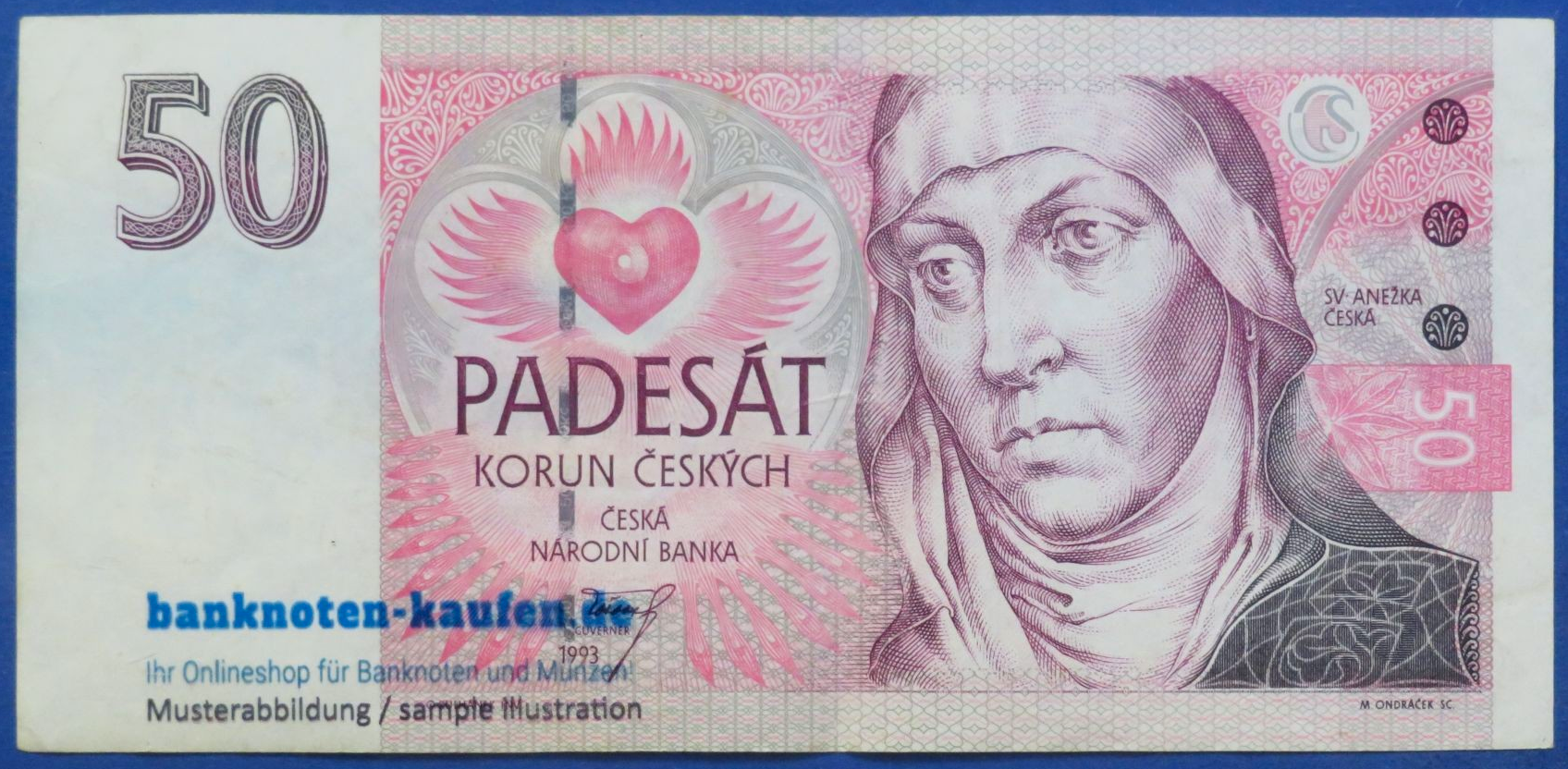 Tschechische Republik, 50 Korun, 1993,  gebraucht (USED / VF), P-4a