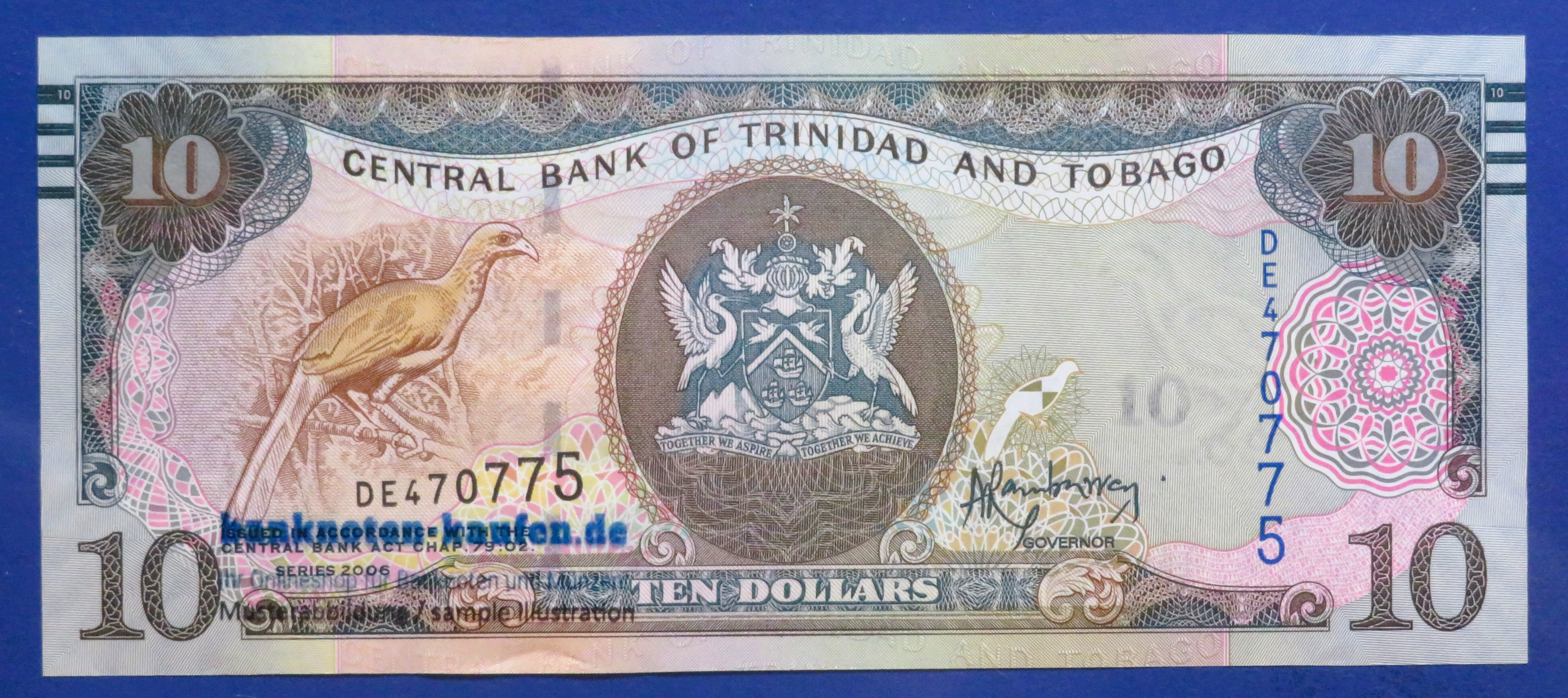 Trinidad and Tobago, 10 Dollars, 2006 (2015), uncirculated (UNC), P-48c