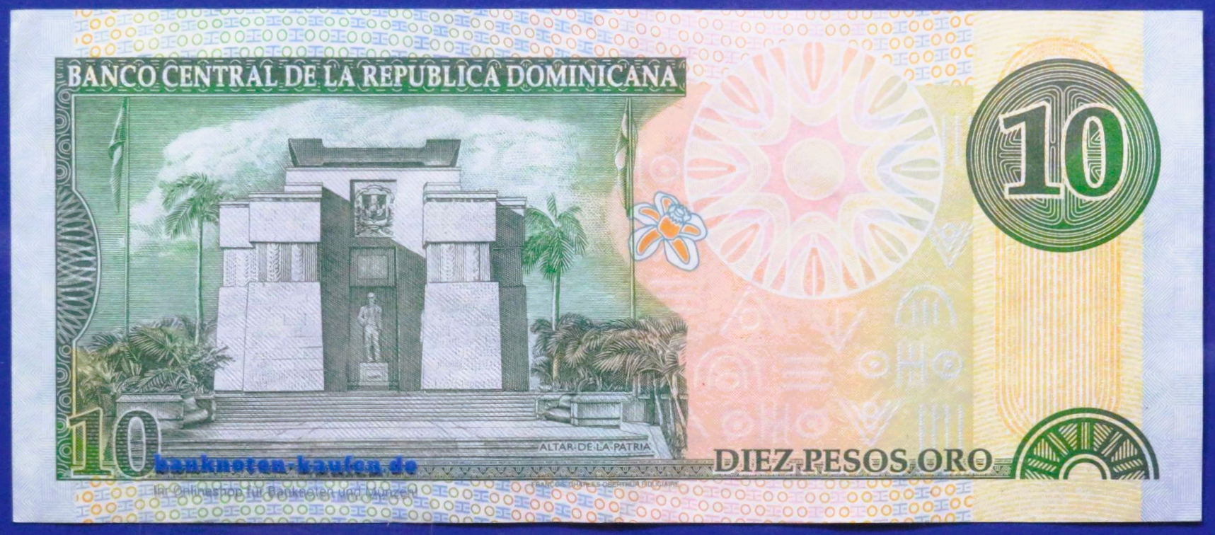 Dominikanische Republik, 10 Pesos oro, 2000, gebraucht (USED / VF+), P-165a