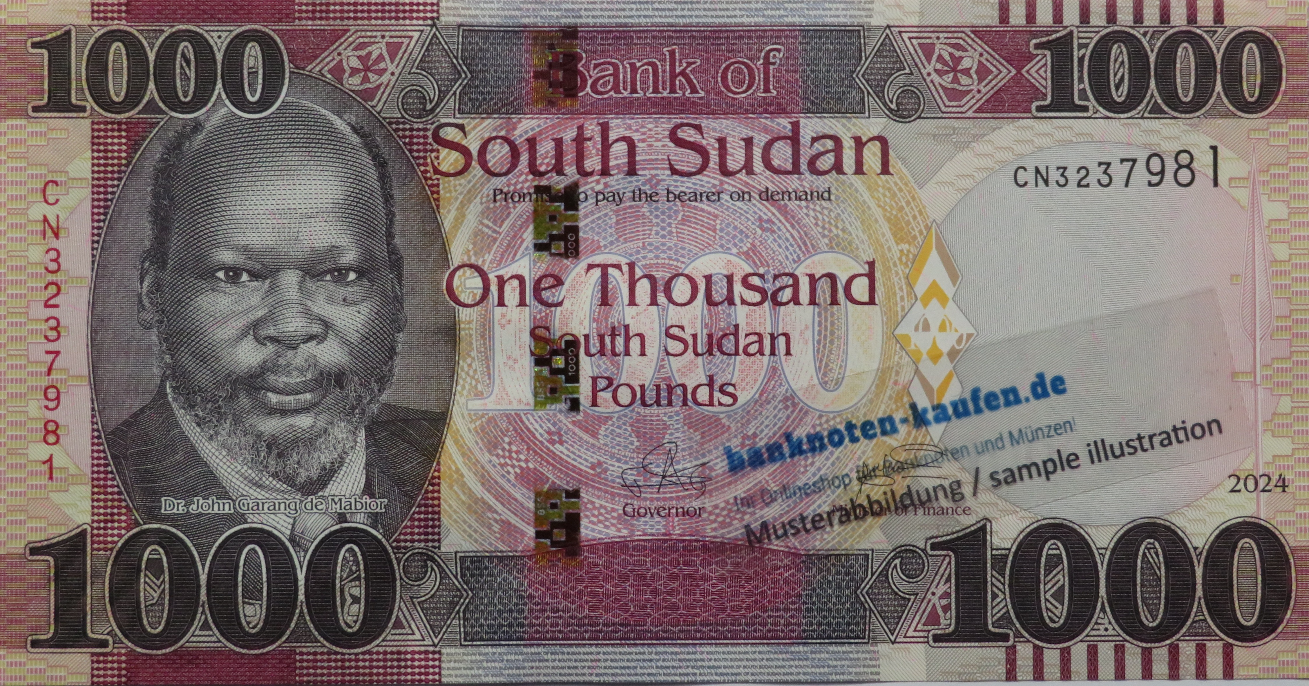 South Sudan, 1,000 Pounds, 2024, uncirculated (UNC)