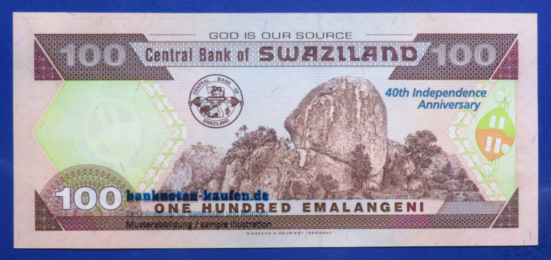 Swasiland, 100 Emalangeni, 2008, fast kassenfrisch (AU), Gedenkausgabe, P-34