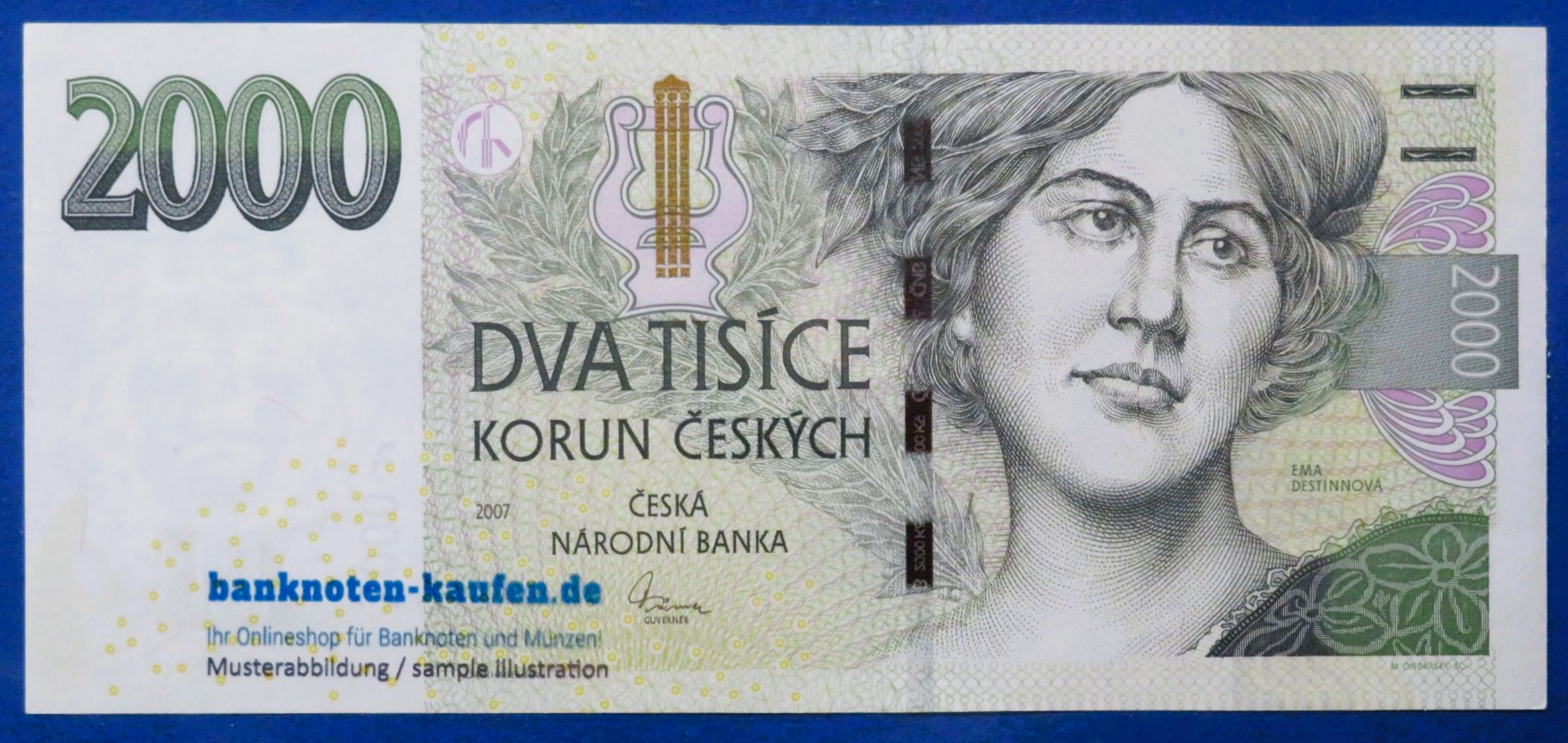 Czech Republic - 2,000 Korun, 2007,  about uncirculated (AU), P-26