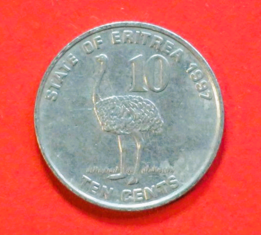 Eritrea: 10 Cents, 1997, gebraucht (used / ss), # 45