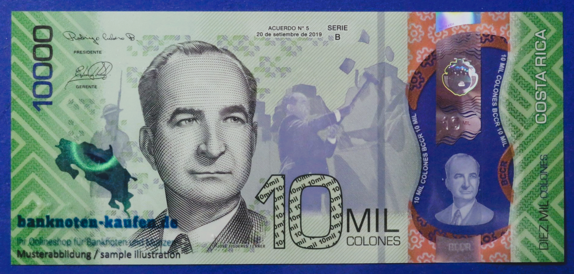 Costa Rica - 10,000 Colones, 2019, uncirculated (UNC), Polymer