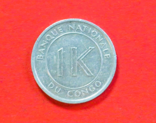 Congo:  1 Likuta, 1967, circulated (used / vf+), # 41
