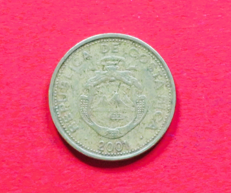 Costa Rica: 25 Colones, 2001-2005, gebraucht (used / ss), # 90a
