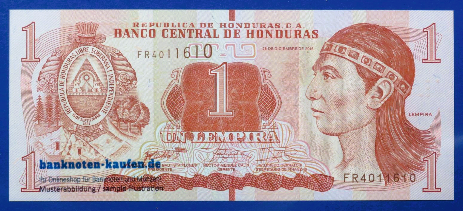 Honduras, 1 Lempira, 2016, about uncirculated (AU), P-96c