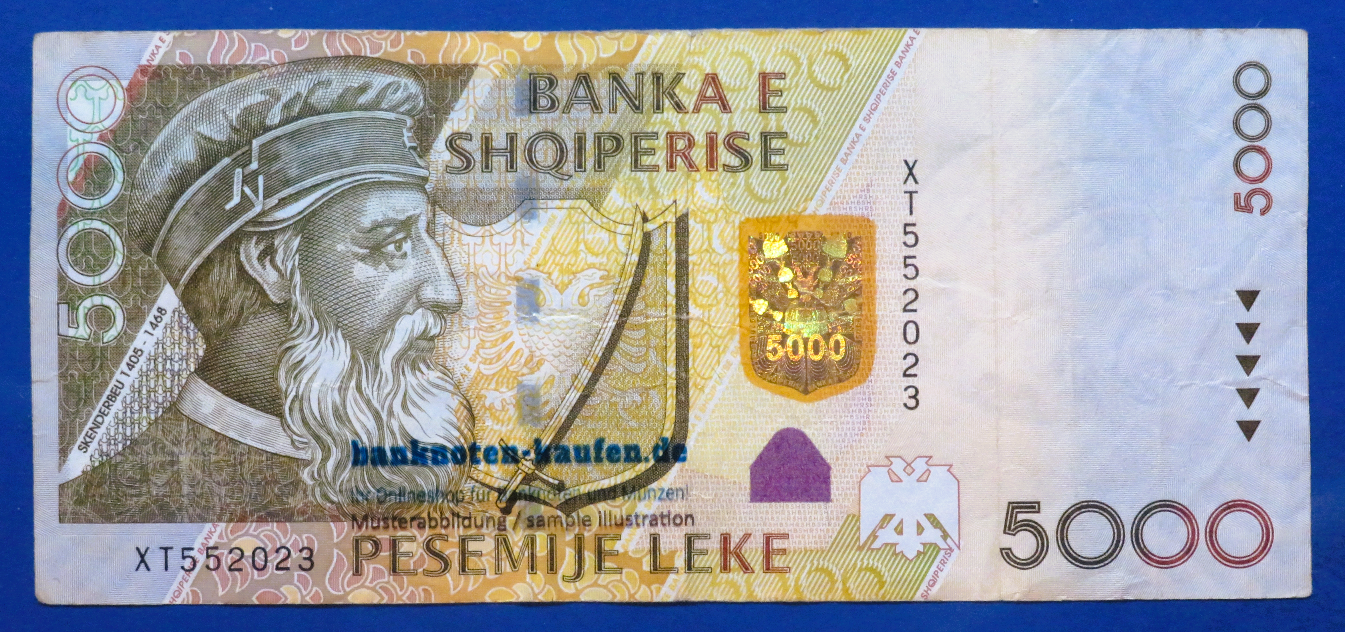 Albania - 5,000 Leke, 2013, circulated (USED / VF), P-75b