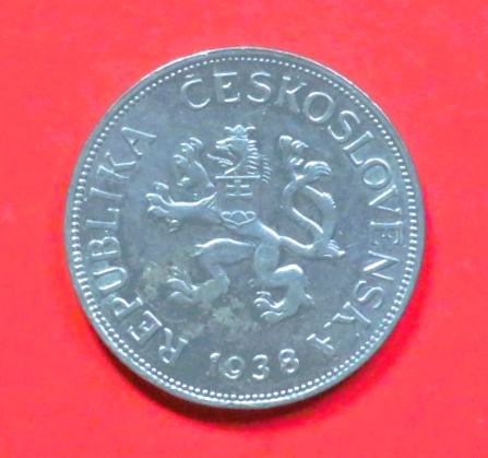 Tschechoslowakei: 5 Korun, 1938, gebraucht (USED / ss)