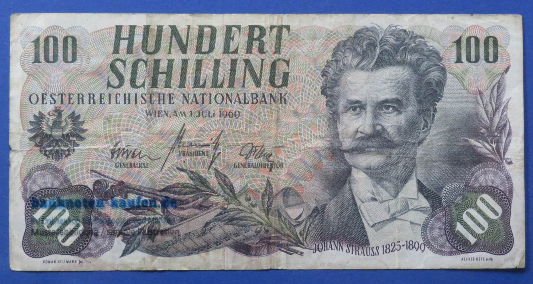Austria, 100 Schilling, 1960, circulated (USED / F), P-138