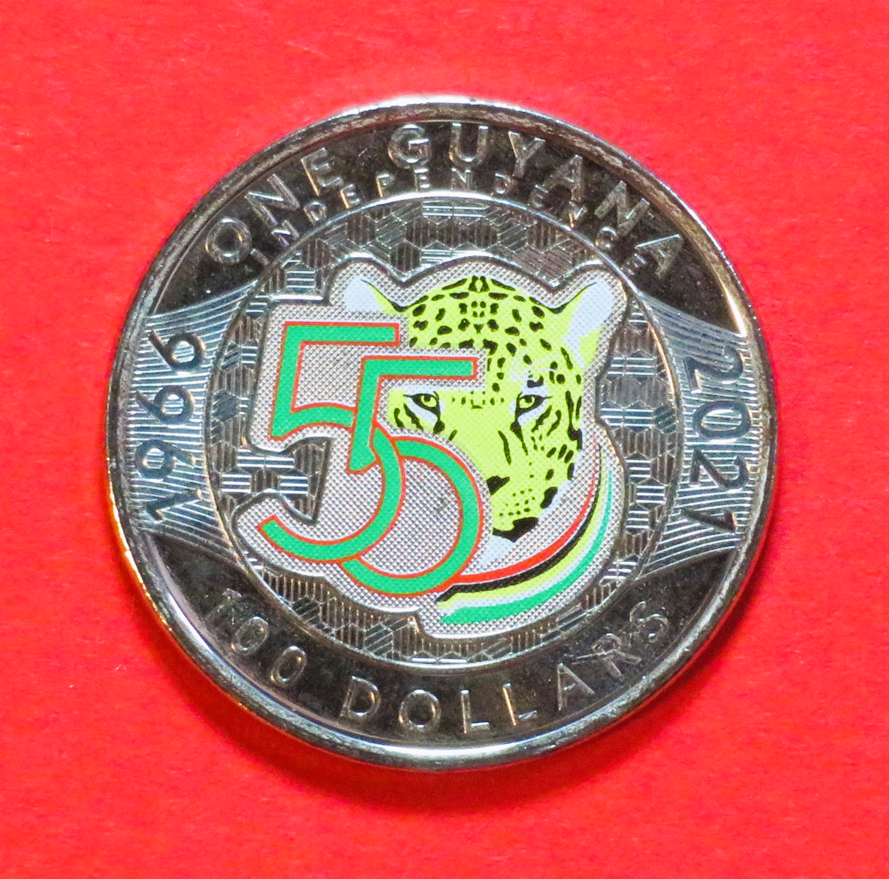 Guyana, 100 Dollars, 2021, uncirculated (UNC), coloured commemorative issue