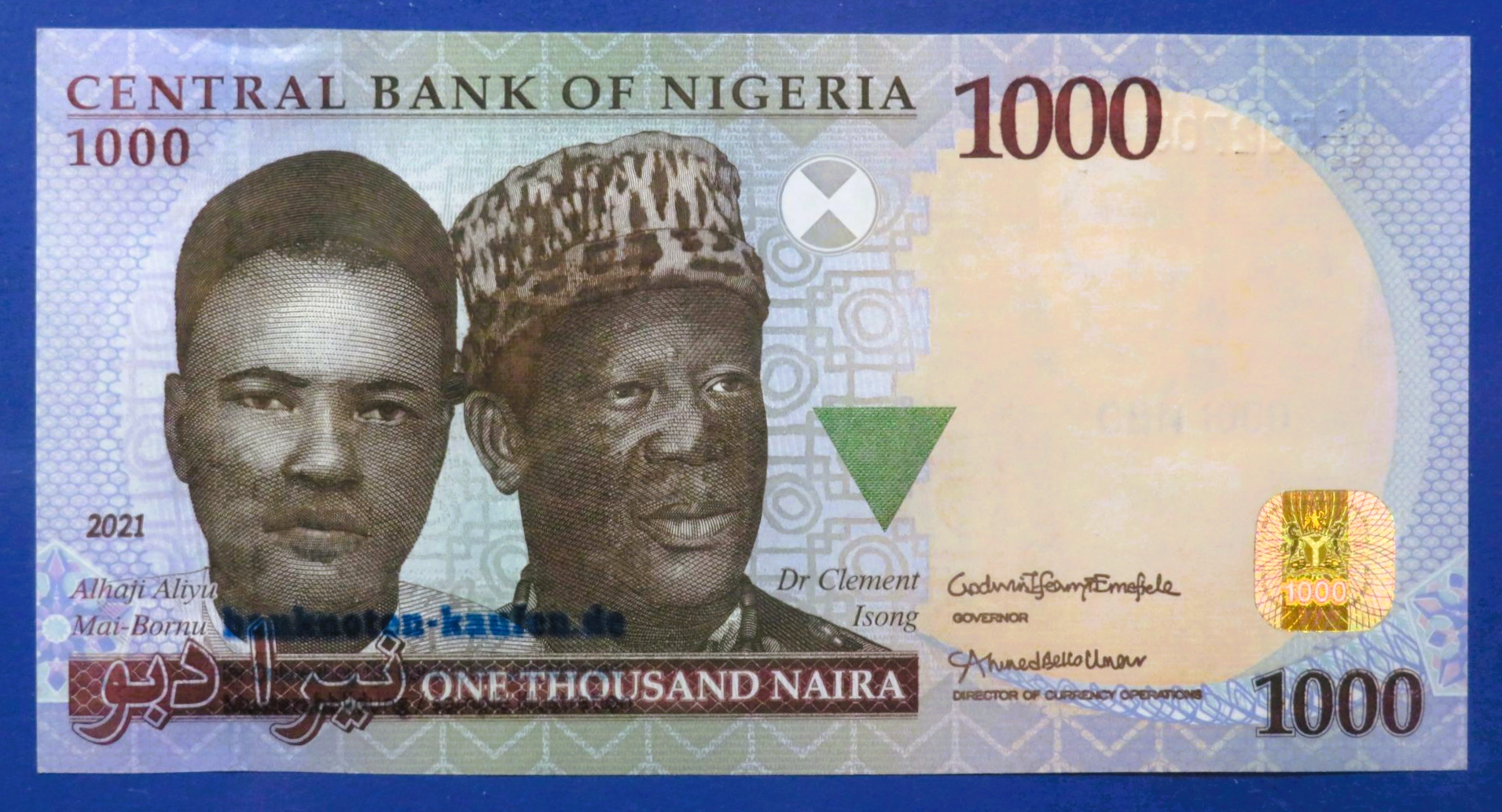 Nigeria - 1,000 Naira, 2021, about uncirculated (AU), P-36t