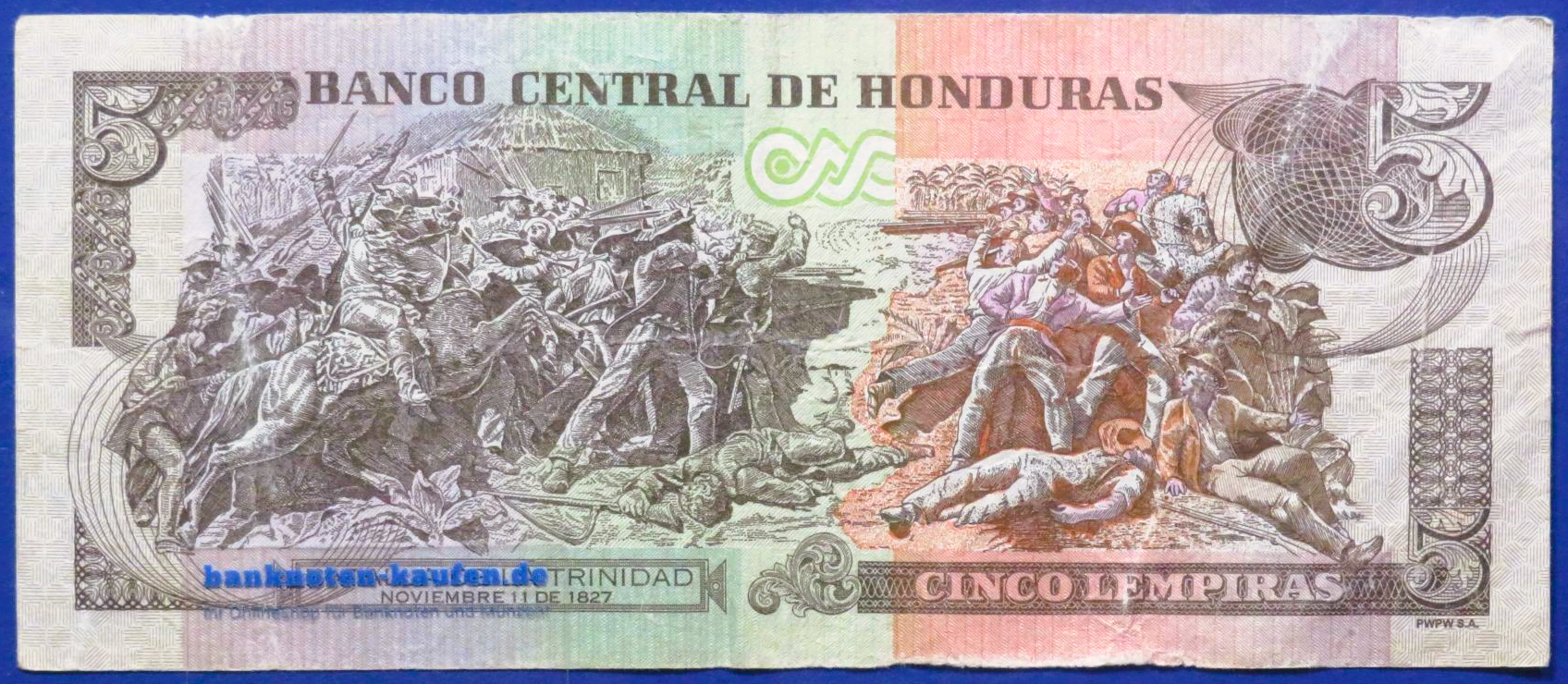 Honduras, 5 Lempiras, 2019, gebraucht (USED / F), P-98d