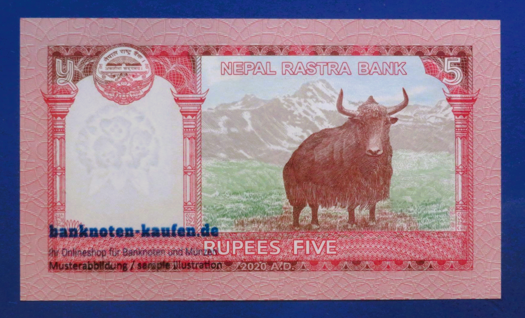 Nepal, 5 Rupien, 2020, kassenfrisch (UNC), P-76b