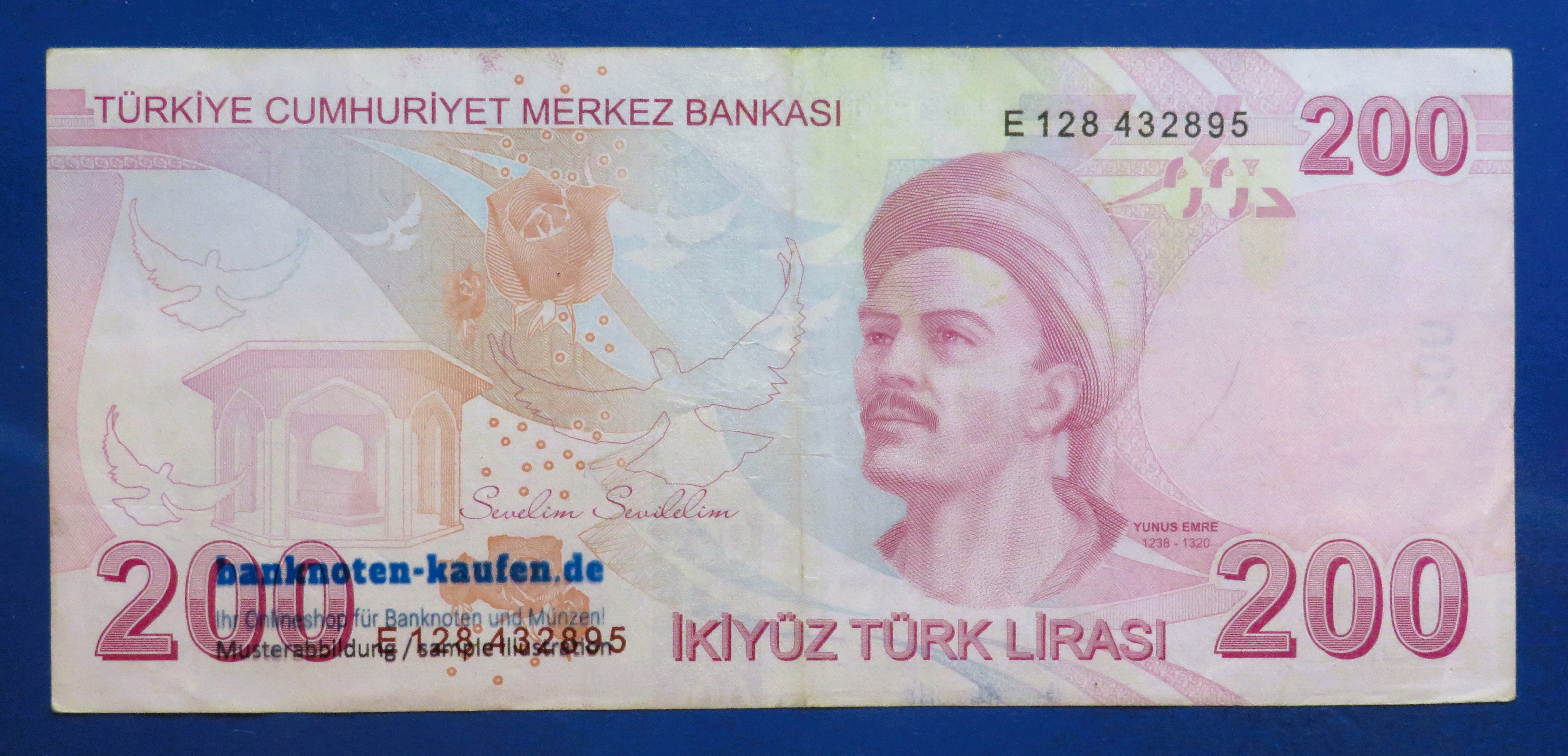 Türkei, 200 Lira, 2009, gebraucht (USED / VF), P-227