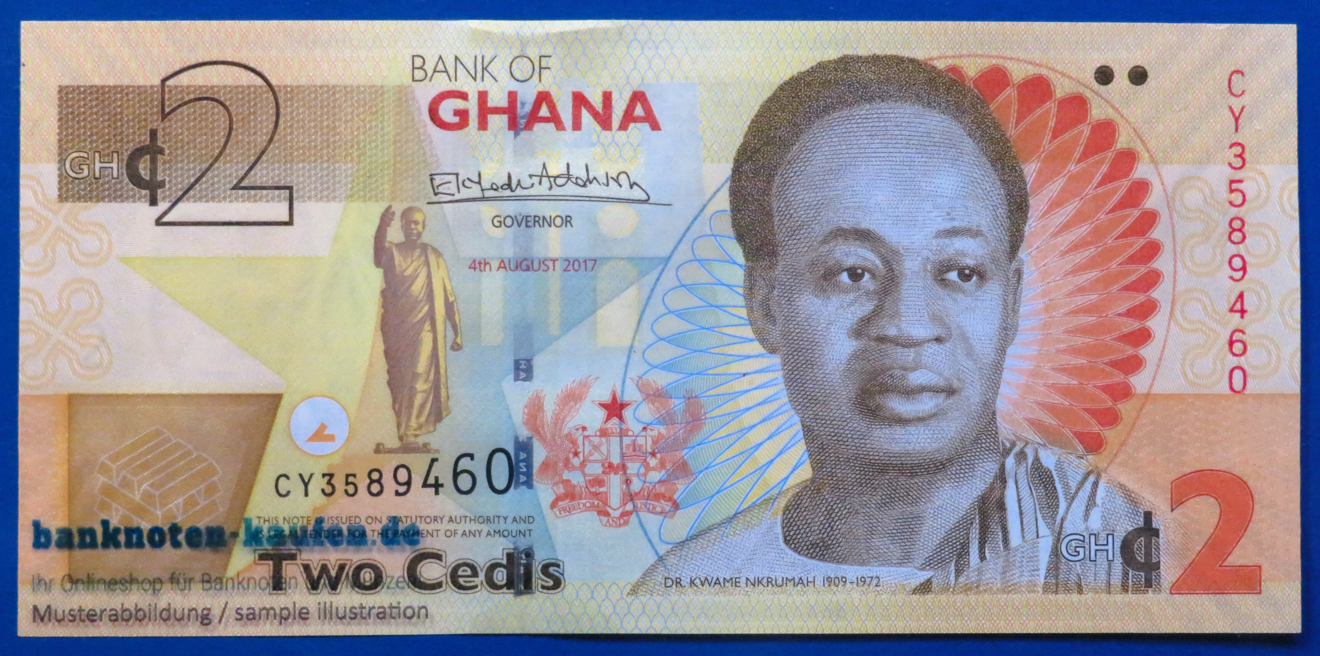 Ghana, 2 Cedis, 2017, uncirculated (UNC), P-37Ae