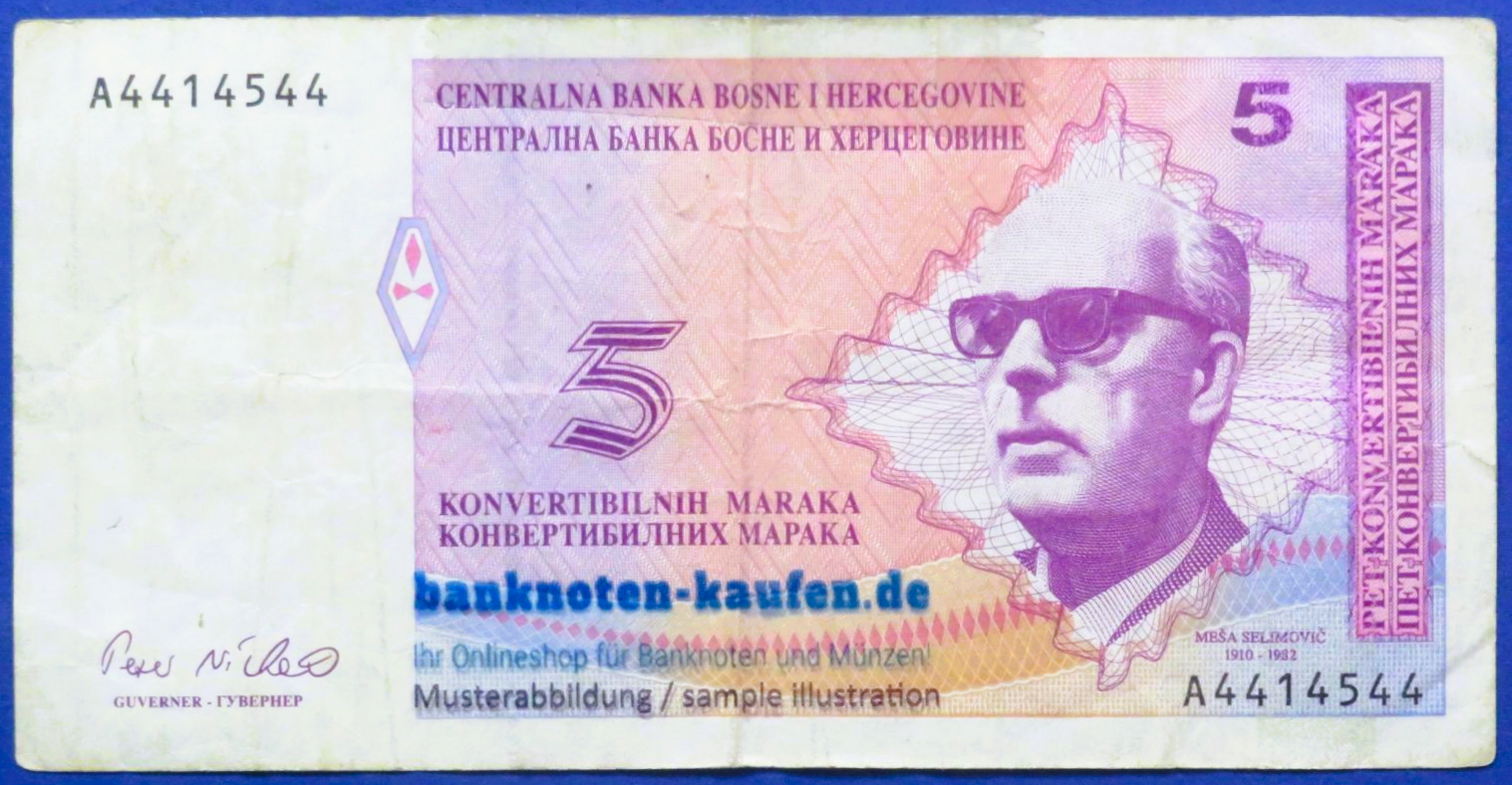 Bosnien und Herzegowina, 5 Maraka, 1998ND,  gebraucht (USED / F), P-61