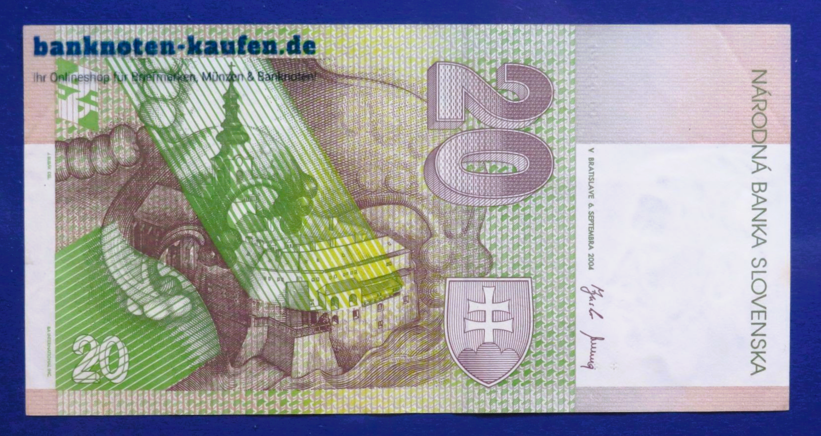 Slowakei, 20 Korun, 2004, gebraucht (USED / VF+), P-20f