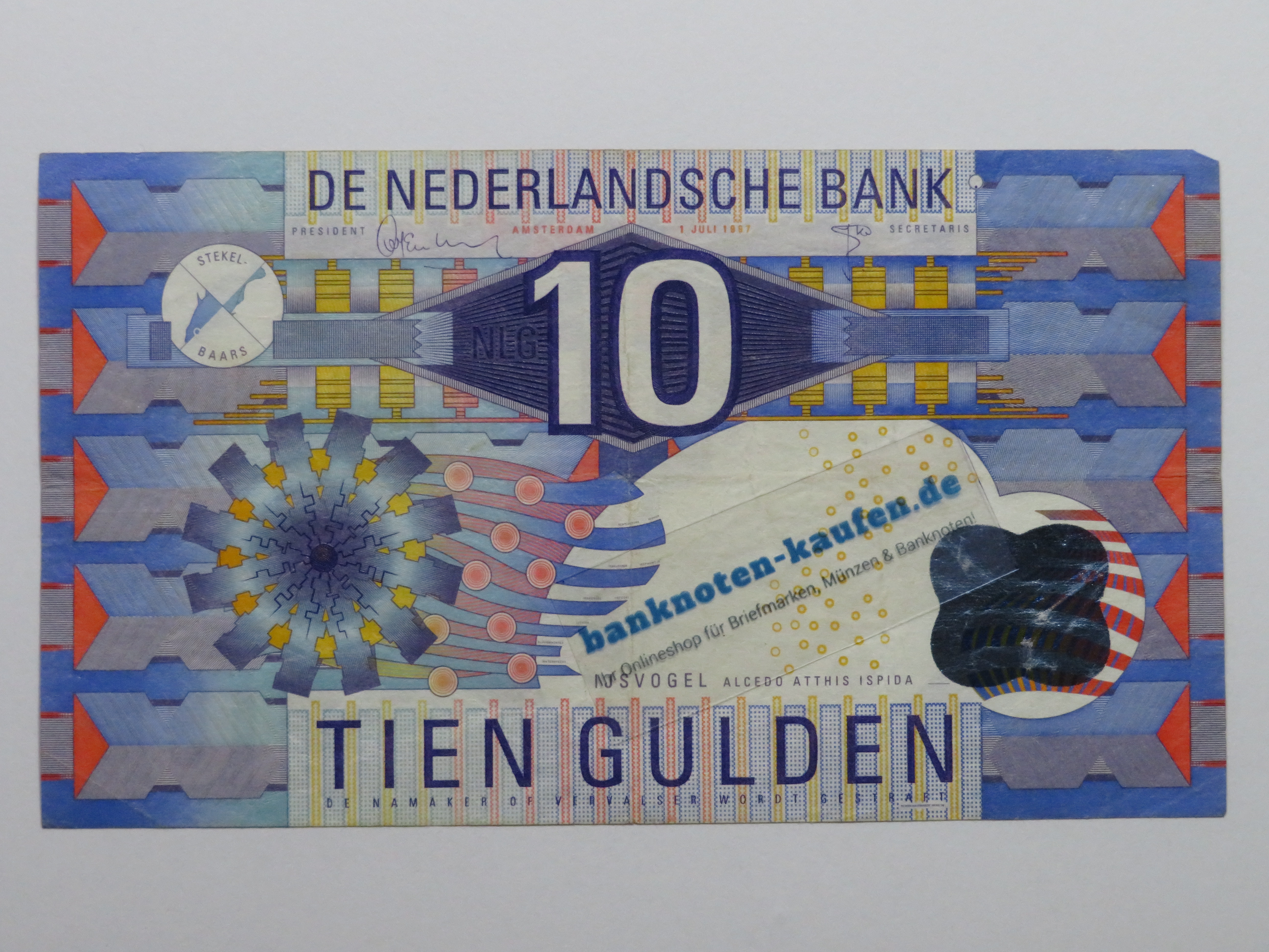 Netherlands, 10 Gulden, 1997, USED (VF), P-99