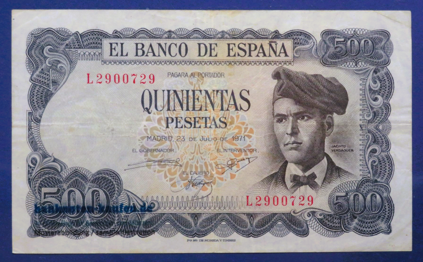 Spain, 500 Pesetas, 1971, circulated (USED / VF), P-153