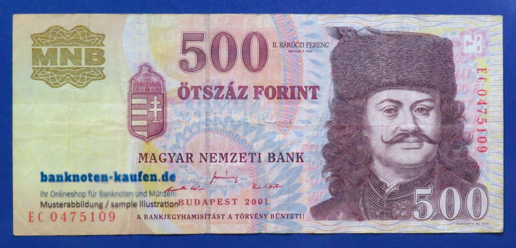 Hungary, 500 Forint, 2001, circulated (USED / VF), P-188a