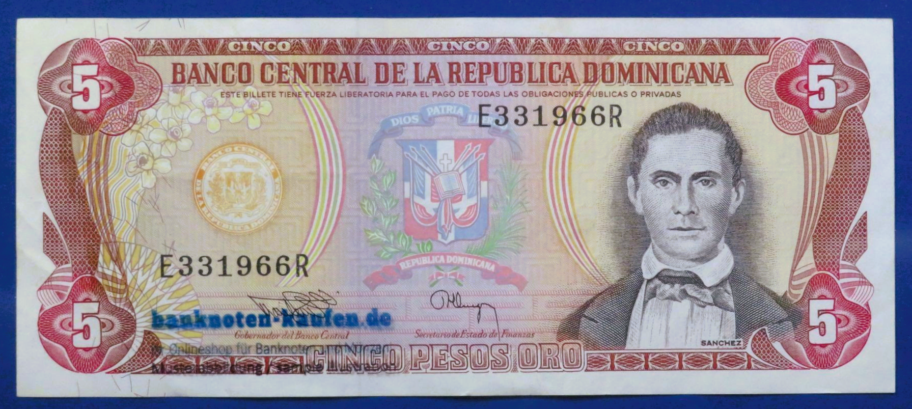 Dominican Republic, 5 Pesos oro, 1994, circulated (USED / VF+), P-146