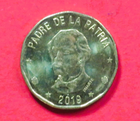 Dominikanische Republik: 1 Peso dominicano, 2019+, gebraucht (used / ss-vz)