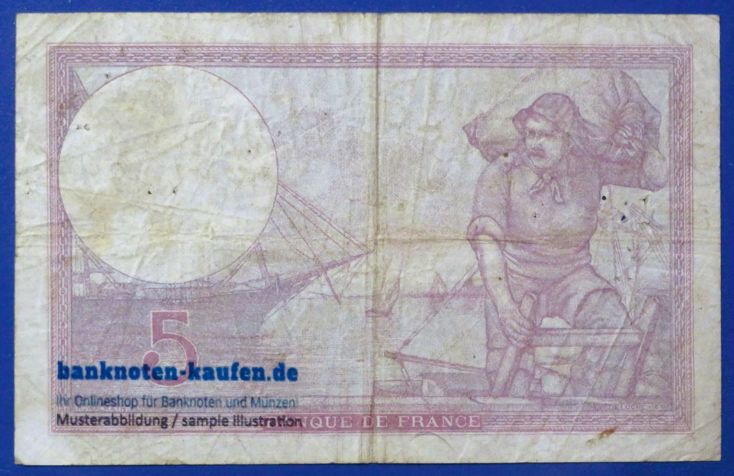 France, 5 Francs, 1940, circulated (USED / F+), P-83