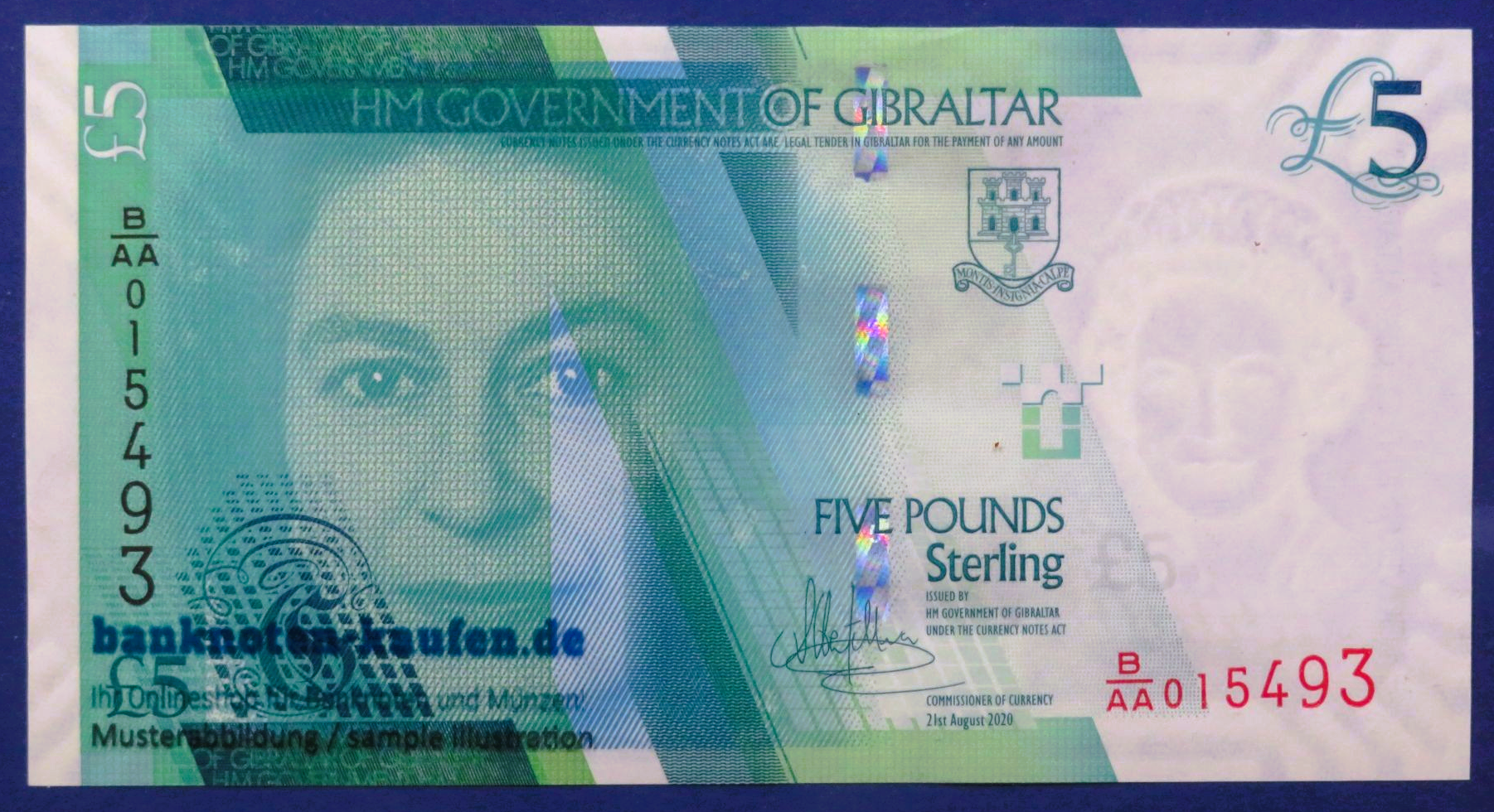 Gibraltar, 5 Pounds, 2020, uncirculated (UNC) 