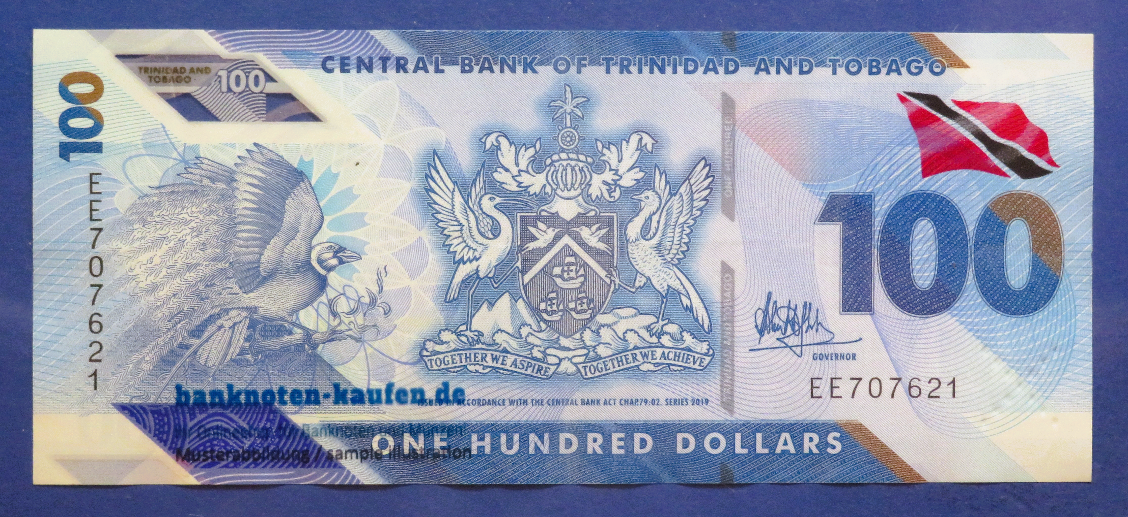 Trinidad and Tobago, 100 Dollars, 2019, circulated (USED / VF+), Polymer, P-65