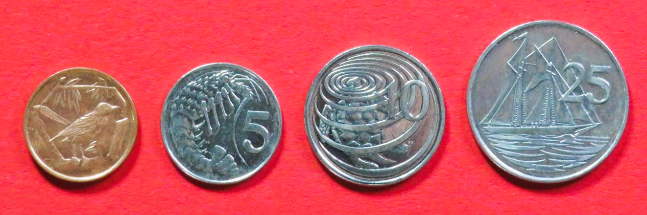 Cayman Island - Set 2:  1/5/10/25 Cents, 1999+, circulated (used / vf), # 134-137