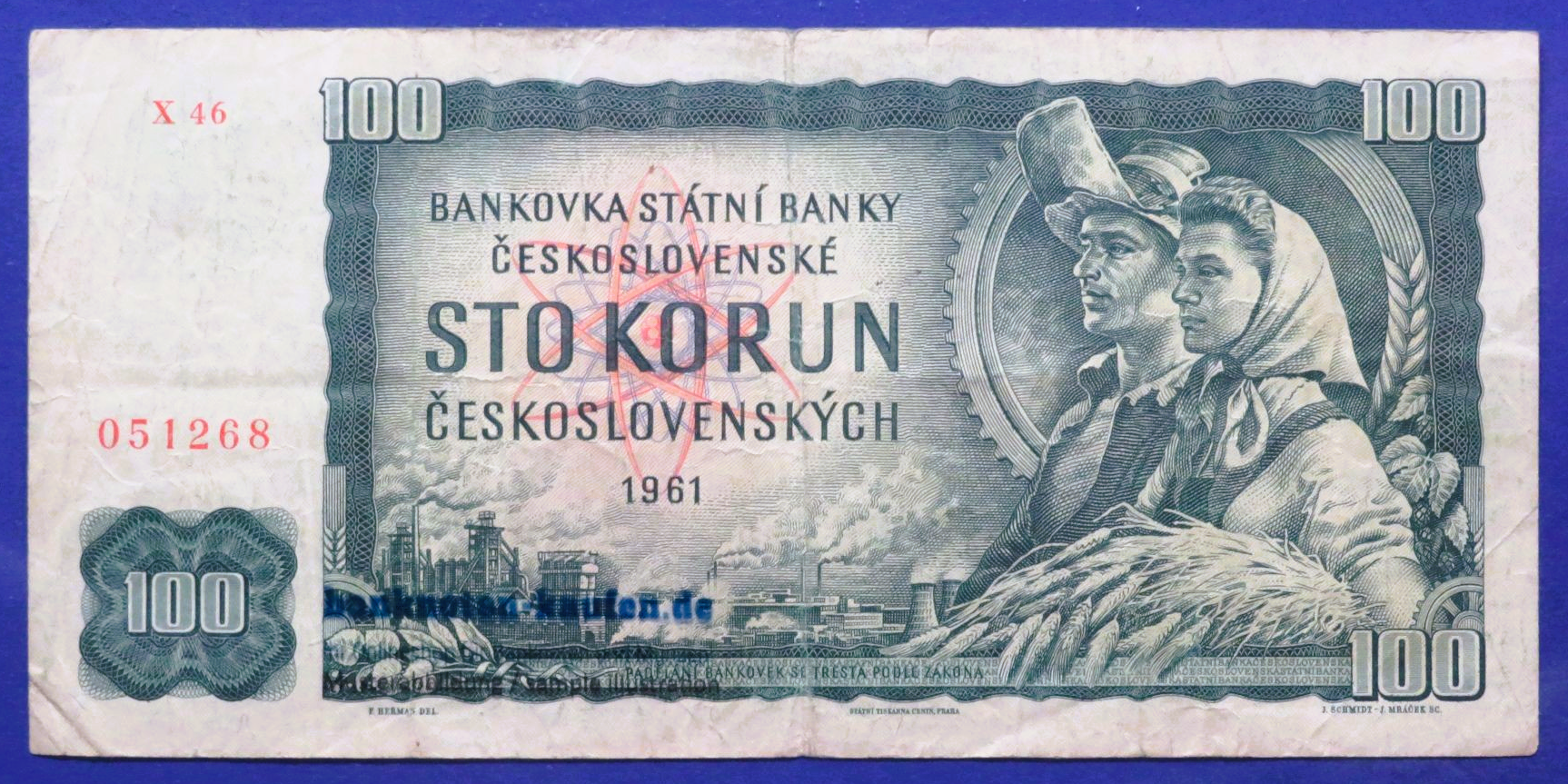 Czechoslovakia, 100 Korun, 1961,  circulated (USED / VF-), P-91j