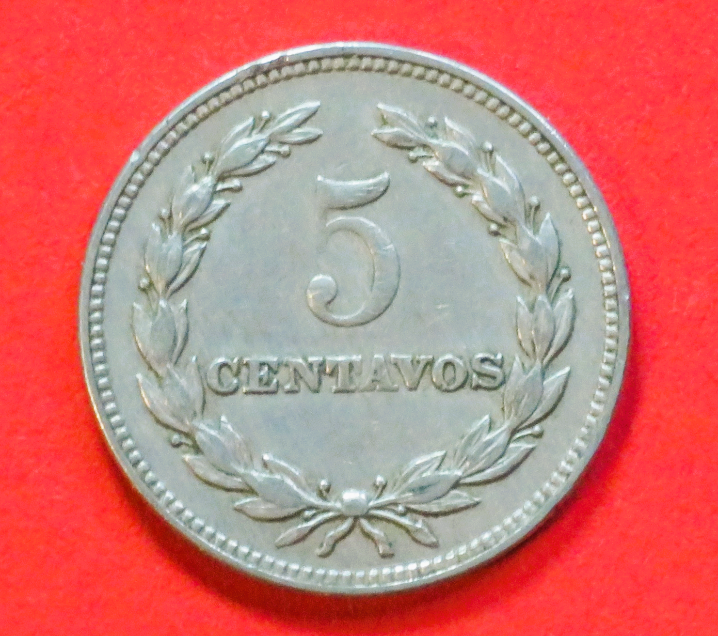 El Salvador: 5 Centavos, 1959-1967, gebraucht (used / ss), # 21
