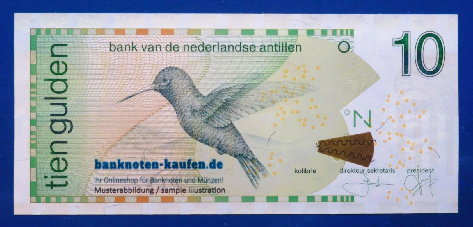 Niederländische Antillen, 10 Gulden, 2016, kassenfrisch (UNC), P-28h