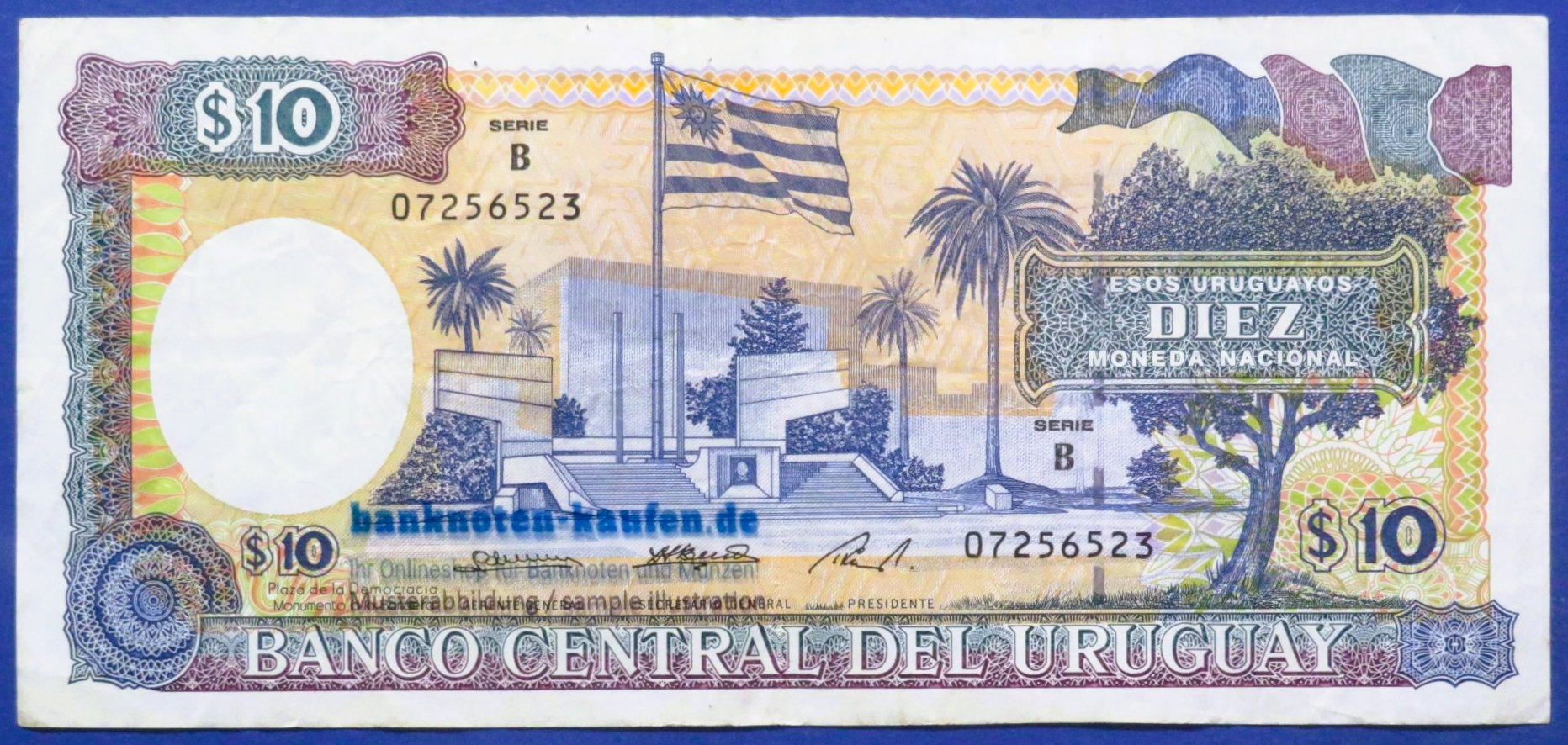 Uruguay, 10 Pesos Uruguayos, 1995ND, gebraucht (USED / F), P-73Bb