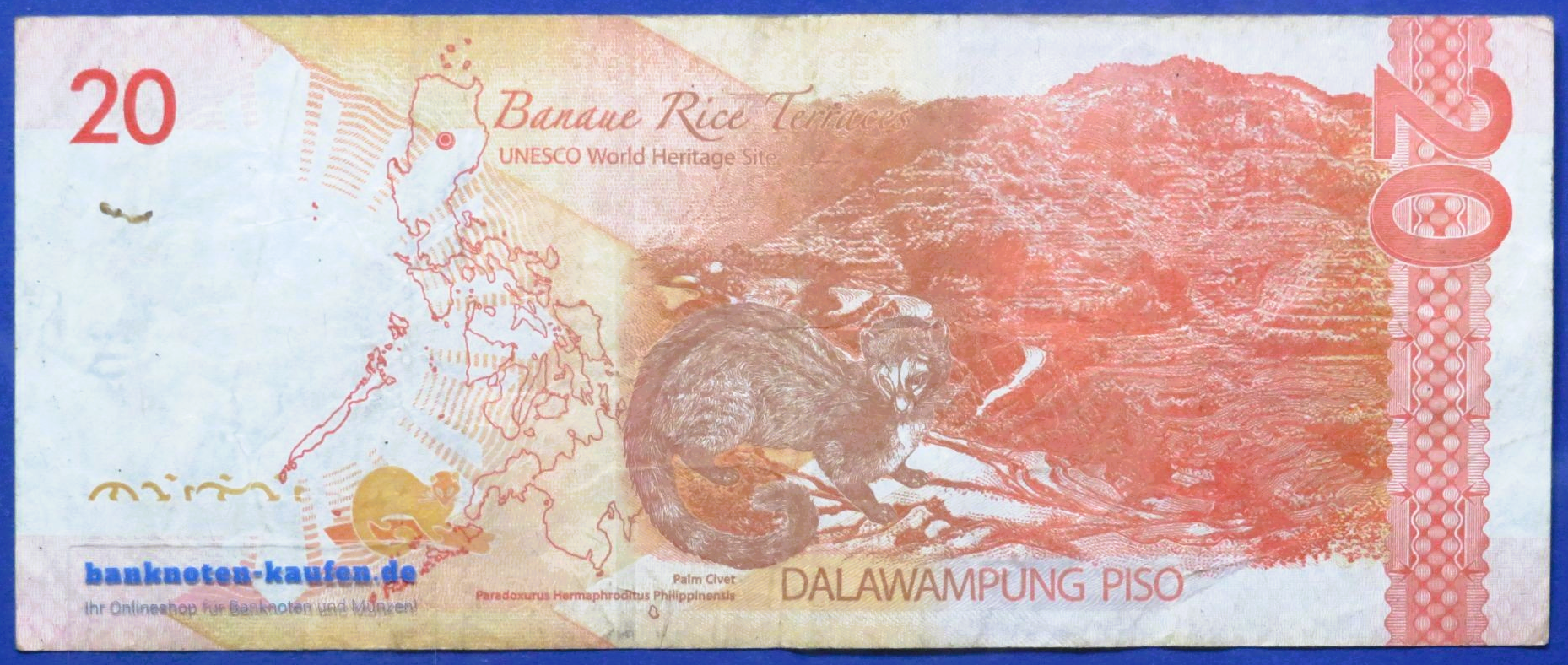 Philippinen, 20 Piso, 2016J, gebraucht (USED / VG), P-206a