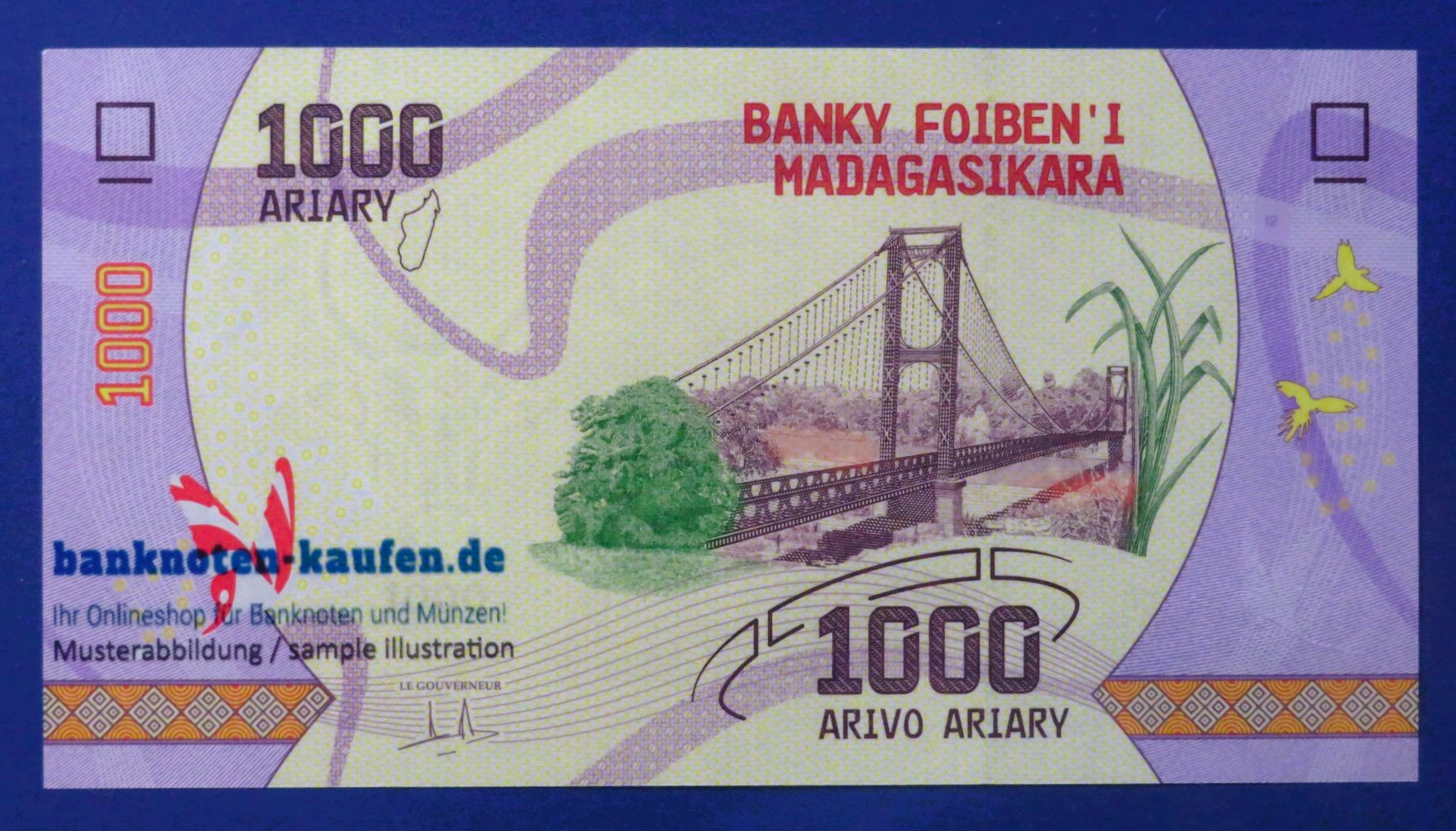 Madagaskar, 1.000 Ariary, 2017ND, kassenfrisch (UNC), P-100