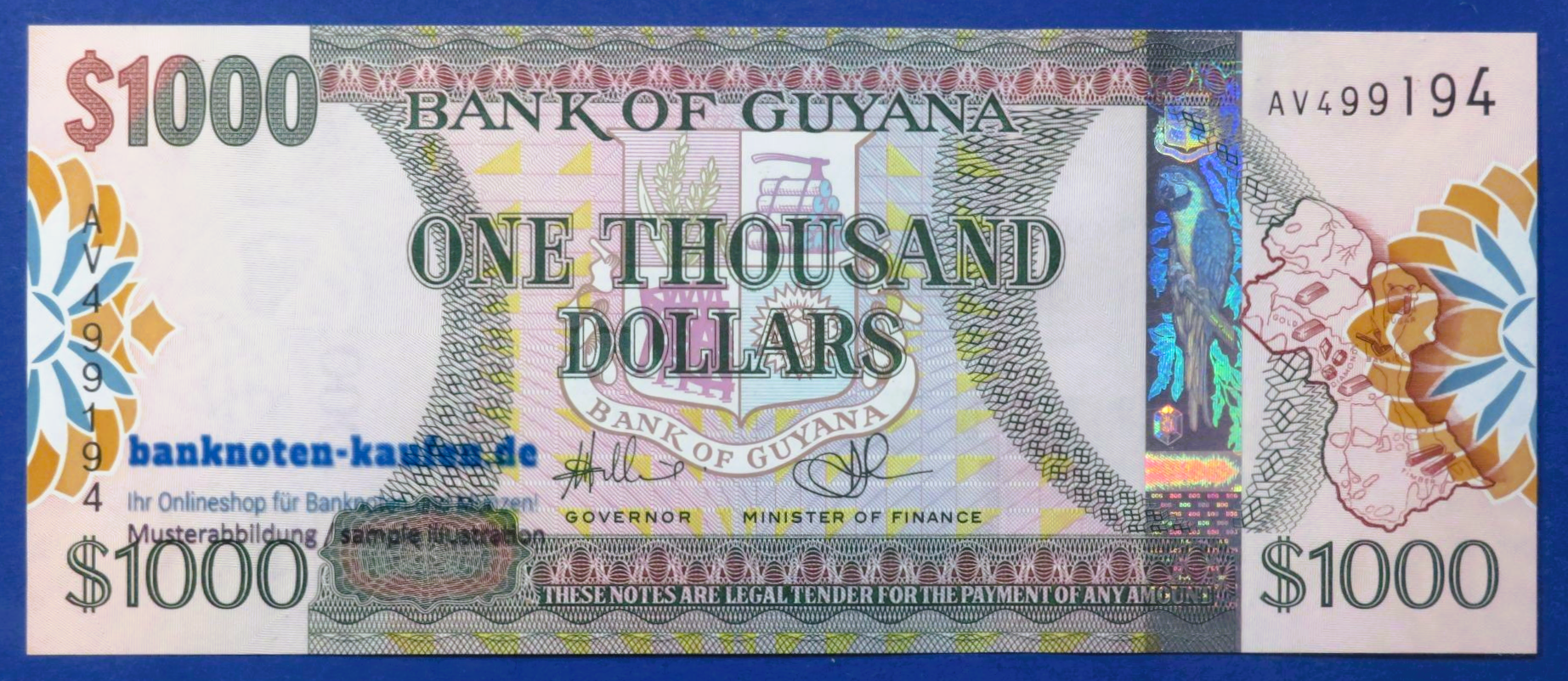 Guyana - 1,000 Dollars, 2011ND, uncirculated (UNC), P-38
