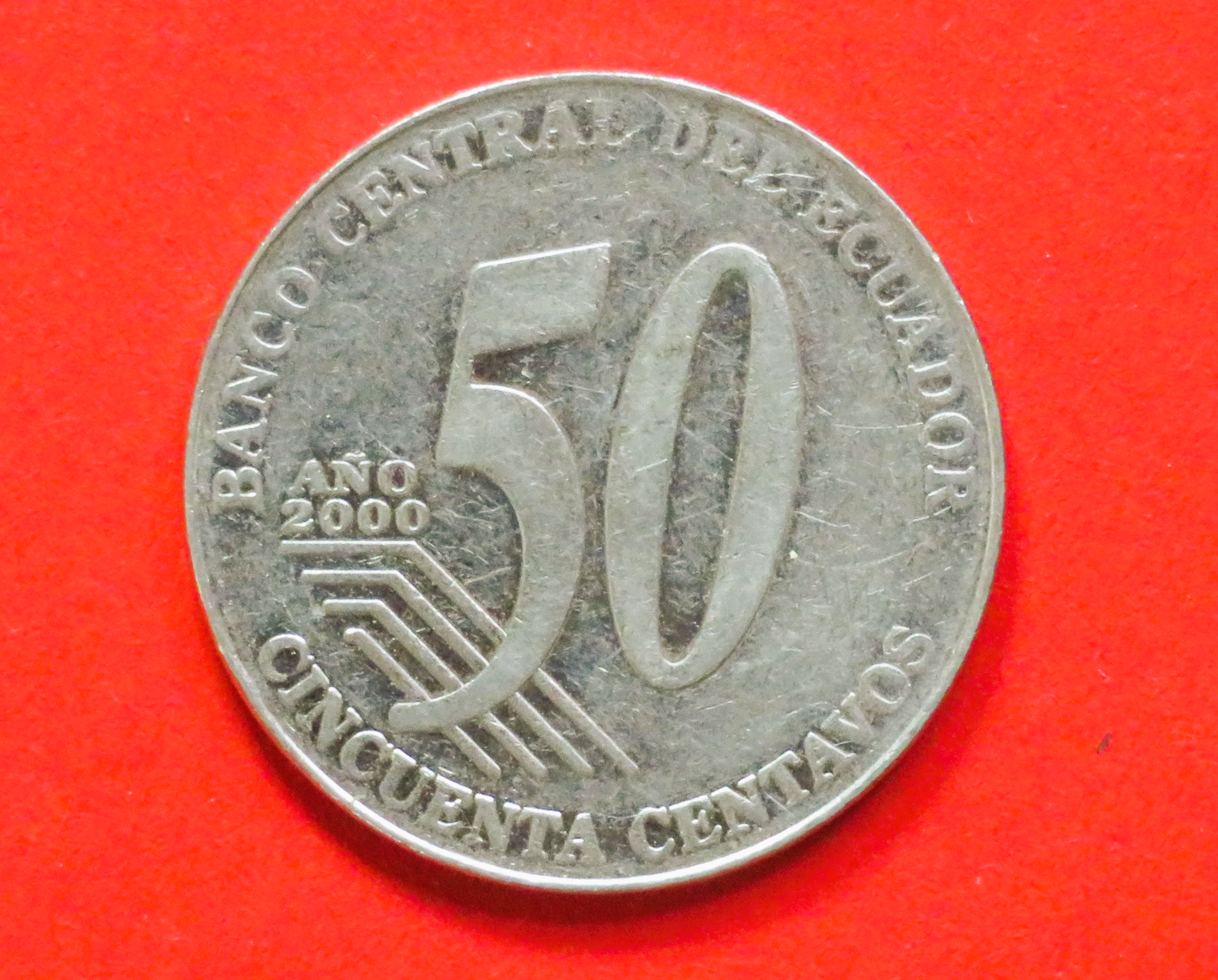 Ecuador: 50 Centavos, 2000, gebraucht (used / ss-vz), # 104