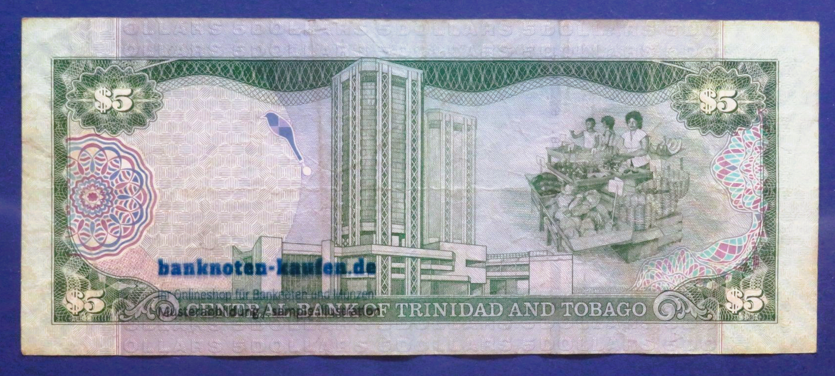 Trinidad and Tobago, 5 Dollars, 2006, circulated (USED / F), P-47