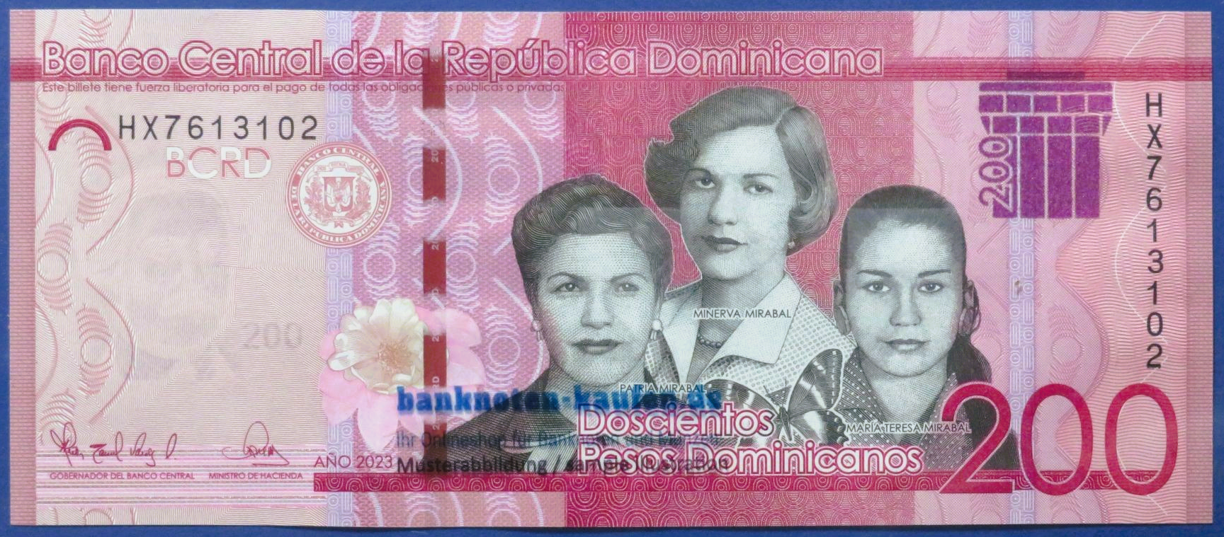 Dominikanische Republik, 200 Pesos, 2023, kassenfrisch (UNC), P-191h