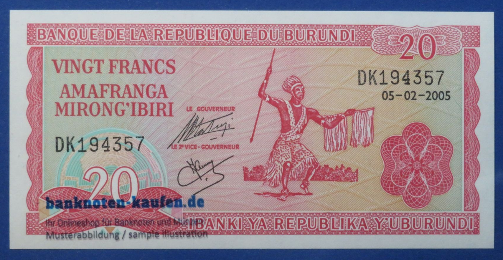 Burundi, 20 Francs, 2005, uncirculated (UNC), P-27
