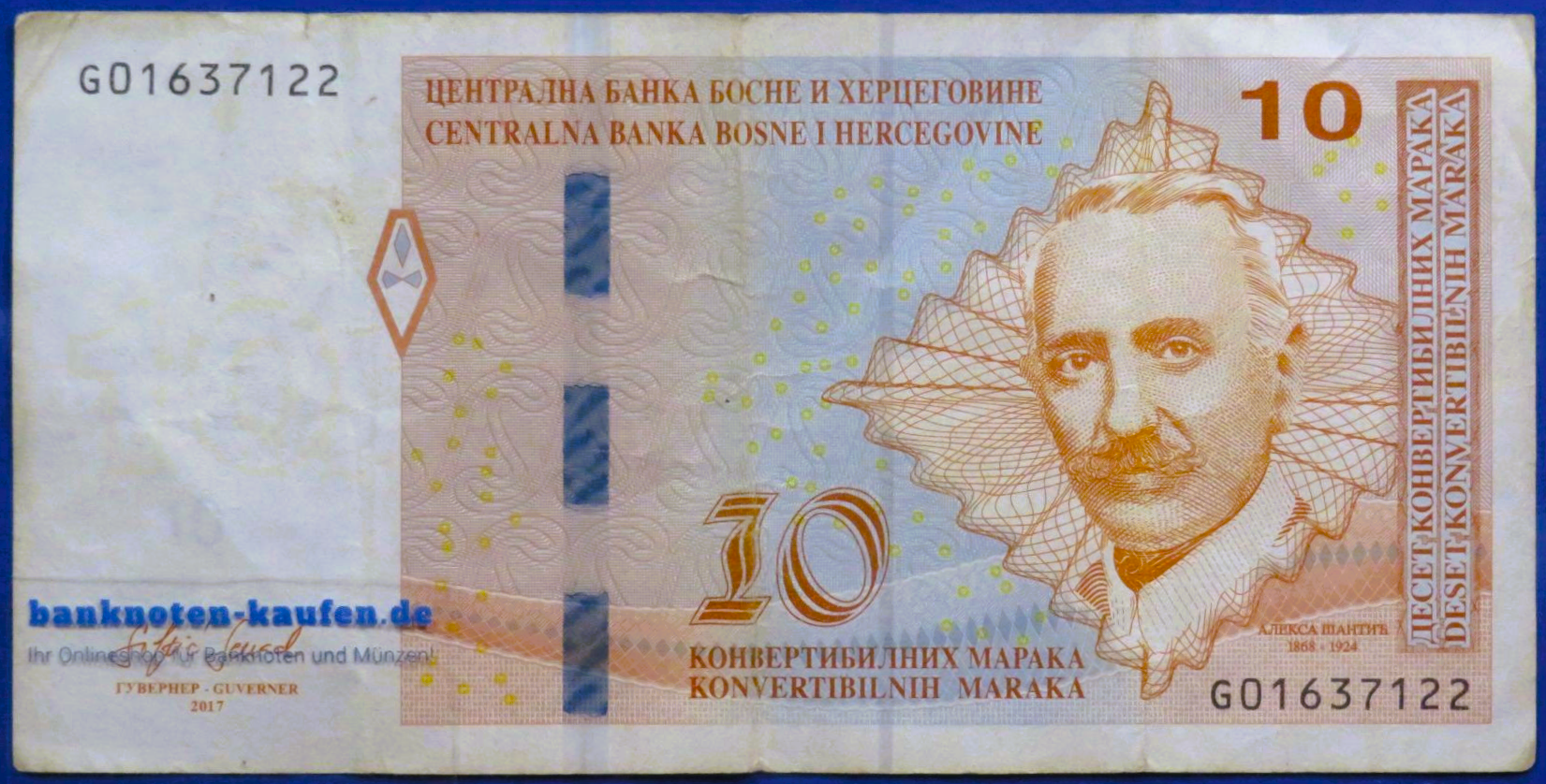 Bosnien und Herzegowina, 10 Maraka, 2017,  gebraucht (USED / F), P-81