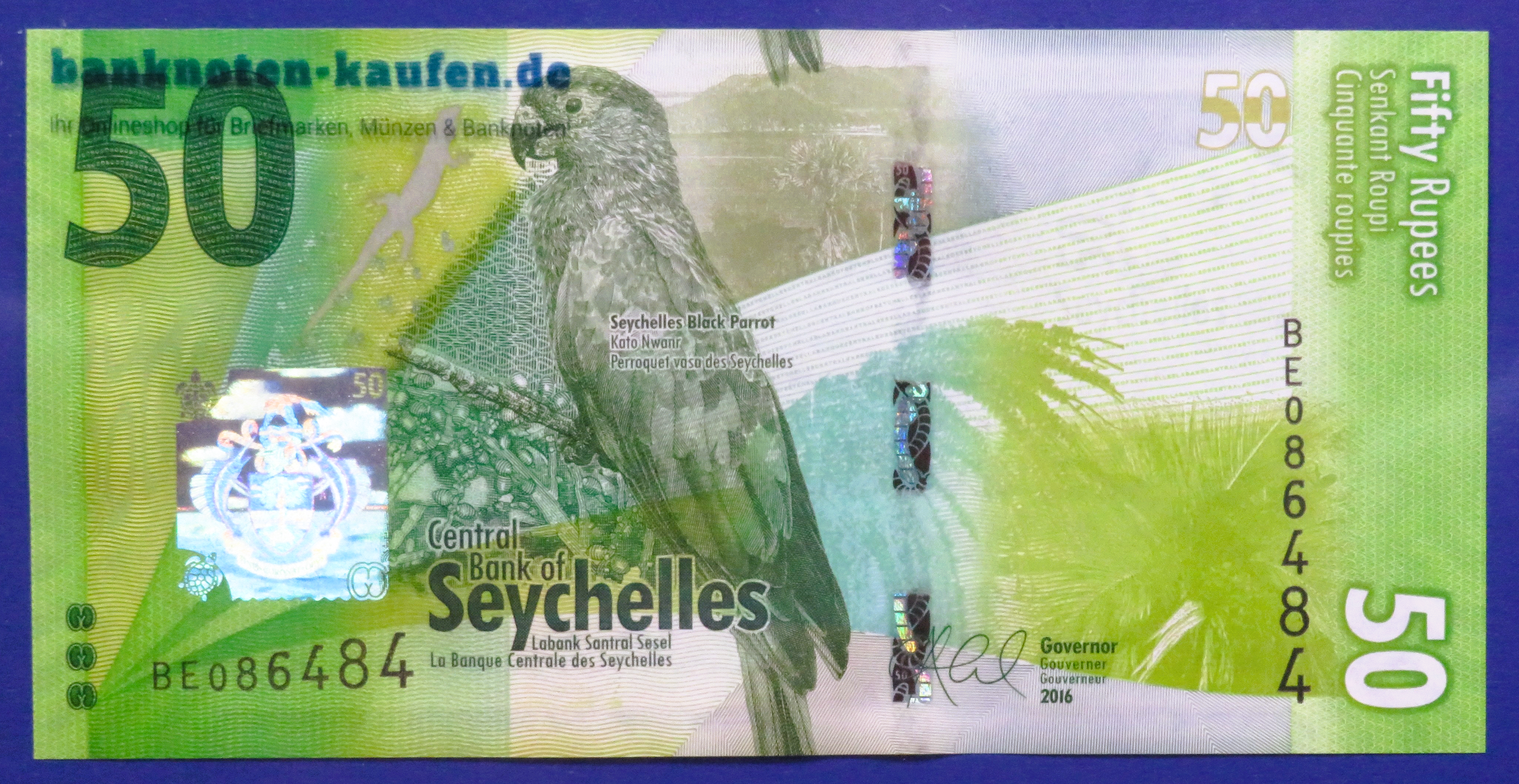 Seychellen, 50 Rupien, 2016, kassenfrisch (UNC), P-49