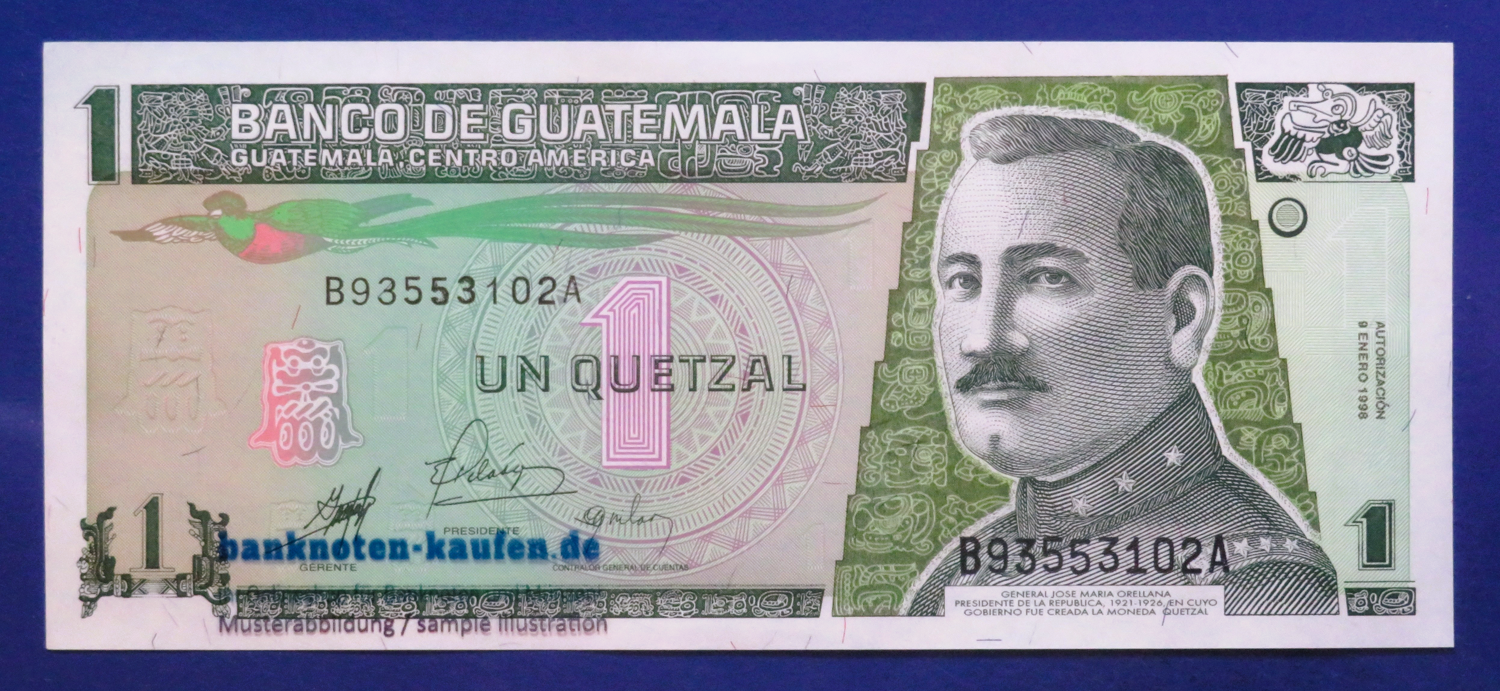 Guatemala, 1 Quetzal, 1998, uncirculated (UNC), P-99