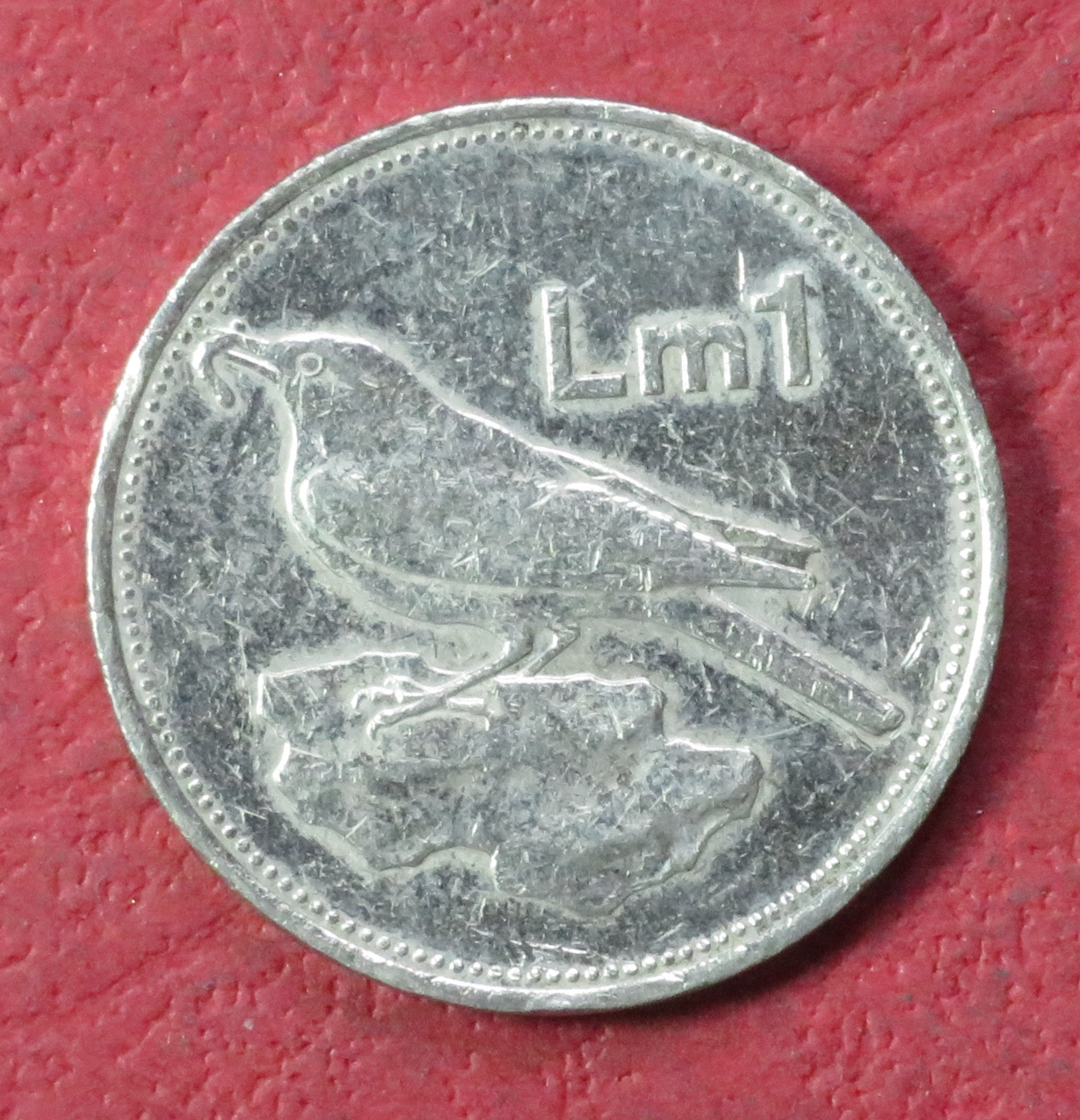 Malta EZM 2:  single coin, 1 Lira, 1991-2007, circulated (USED), new coat of arms      