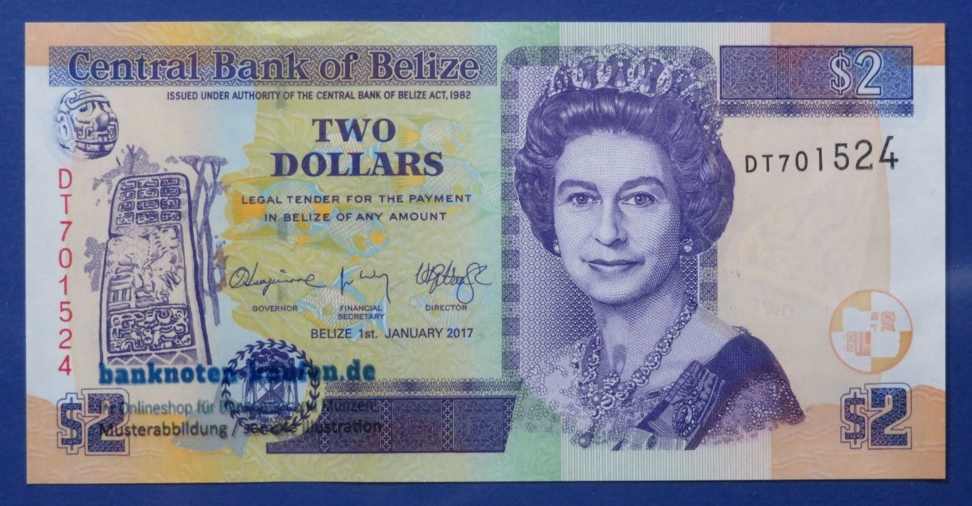 Belize, 2 Dollars, 2017. uncirculated (UNC)