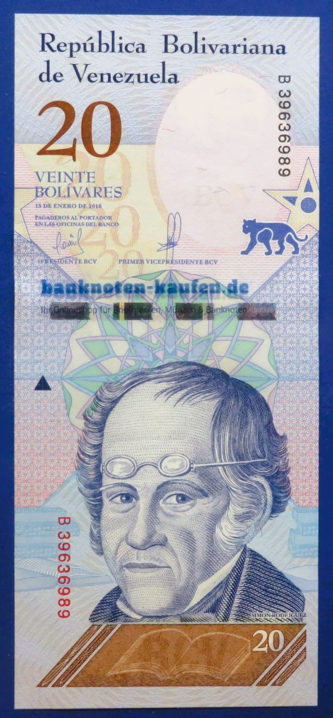 Venezuela, 20 Bolivares Soberano, 2018, uncirculated (UNC), P-104